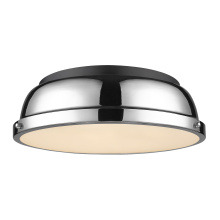 Golden 3602-14 BLK-CH - Yep by Golden Lighting Duncan 2-light Flush Mount in Matte Black and Chrome shade